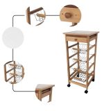 Verdulero Frutero de cocina Oporto 2 color miel 37X37X85