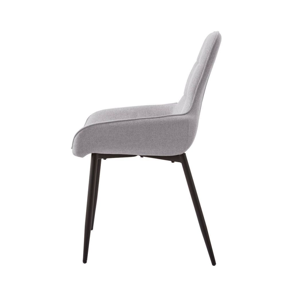 Pack de 4 Sillas Tapizadas en Tela Gris con Tratamiento Easy Clean, Asiento Reforzado  Medidas 54x55x88 cm
